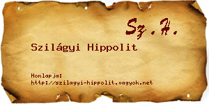 Szilágyi Hippolit névjegykártya